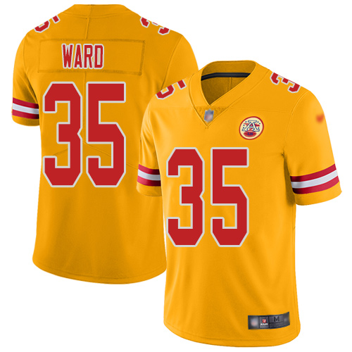 Men Kansas City Chiefs #35 Ward Charvarius Limited Gold Inverted Legend Football Nike NFL Jersey